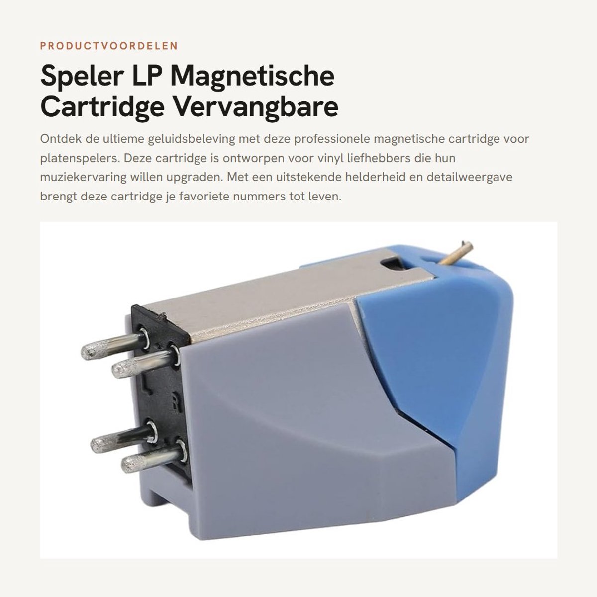 Dailygoods- Magnetische Cartridge Professioneel - Vervangingsnaald - Platenspeler - Hoogwaardige ABS - 13mm Gat Pitch - Nauwkeurige Opname