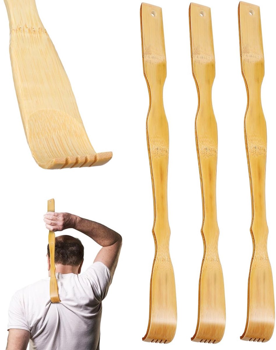 Dailygoods- Rugkrabber Bamboe - Handgemaakt - Uitschuifbaar - Lichaamsmassageapparaat - 45 cm - Duurzaam en splintervrij - Lichaamsmassage