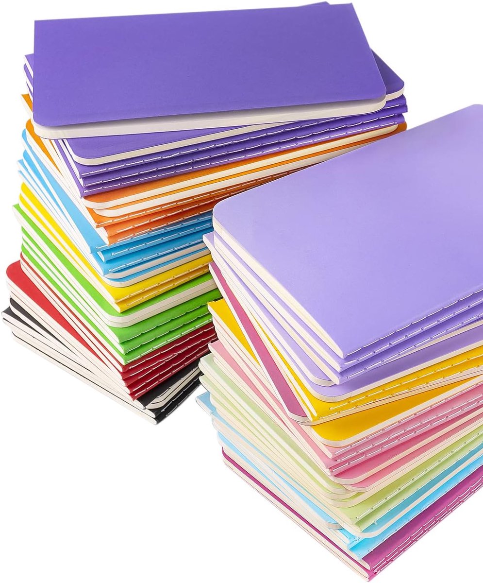 Kleine notitieblokken - Pocket journaal - Gedachten vastleggen - 60 stuks set - 3.5 x 5.5 inch - Kleurrijk
