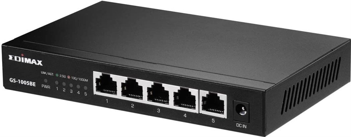 Netwerk Switch - Ethernet Hub - Snelle Dataoverdracht - Vijf 2.5 Gigabit Poorten - 11 x 16 x 2.6 cm