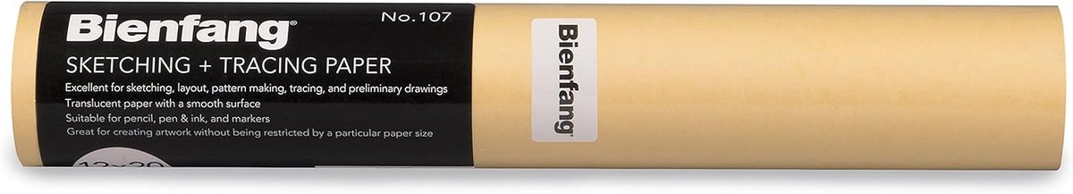 Schetsen Tracing Papierrol - Tekenen Calqueerpapier - Kunst Ontwikkelen - Fijn Oppervlak - 60 voet - Geel