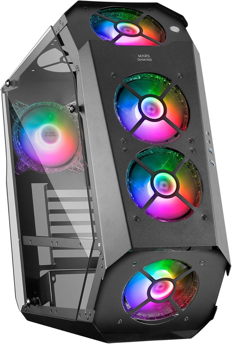 PC Behuizing - Computer Kast - Componenten Beschermen - Dubbel Glas - 50.5 cm - Zwart