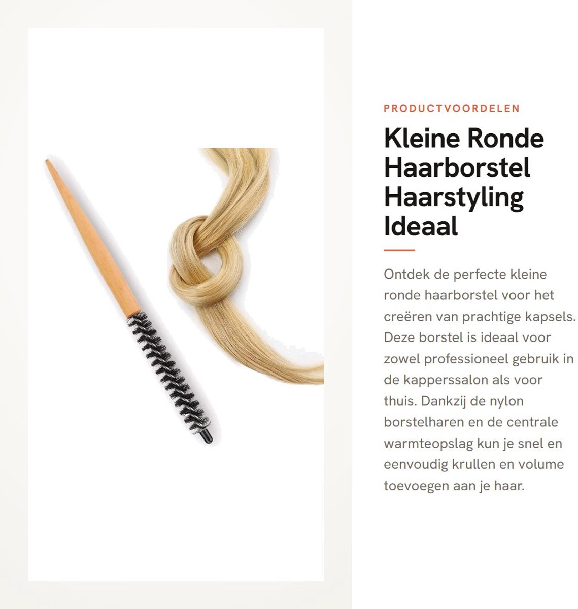 Dailygoods- Haarborstel Ronde Professionele Kwaliteit - Haarborstel Antiklit - Nylon Borstelhaar - Kersenhout Handvat - Snel Warmteverspreiding - Ideaal voor Kapsels - Ronde Borstel