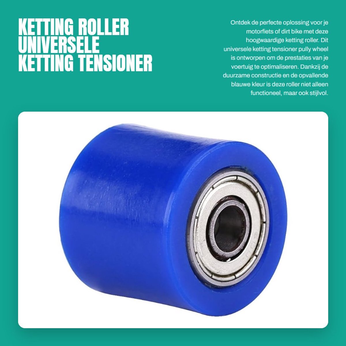 Dailygoods- Kettingroller 8mm Universele Tensioner - Ketting Sprocket - Motorfiets/Dirt Bike - Hoogwaardig Rubber/IJzer - 30mm Buitenste Diameter - Kettingwiel