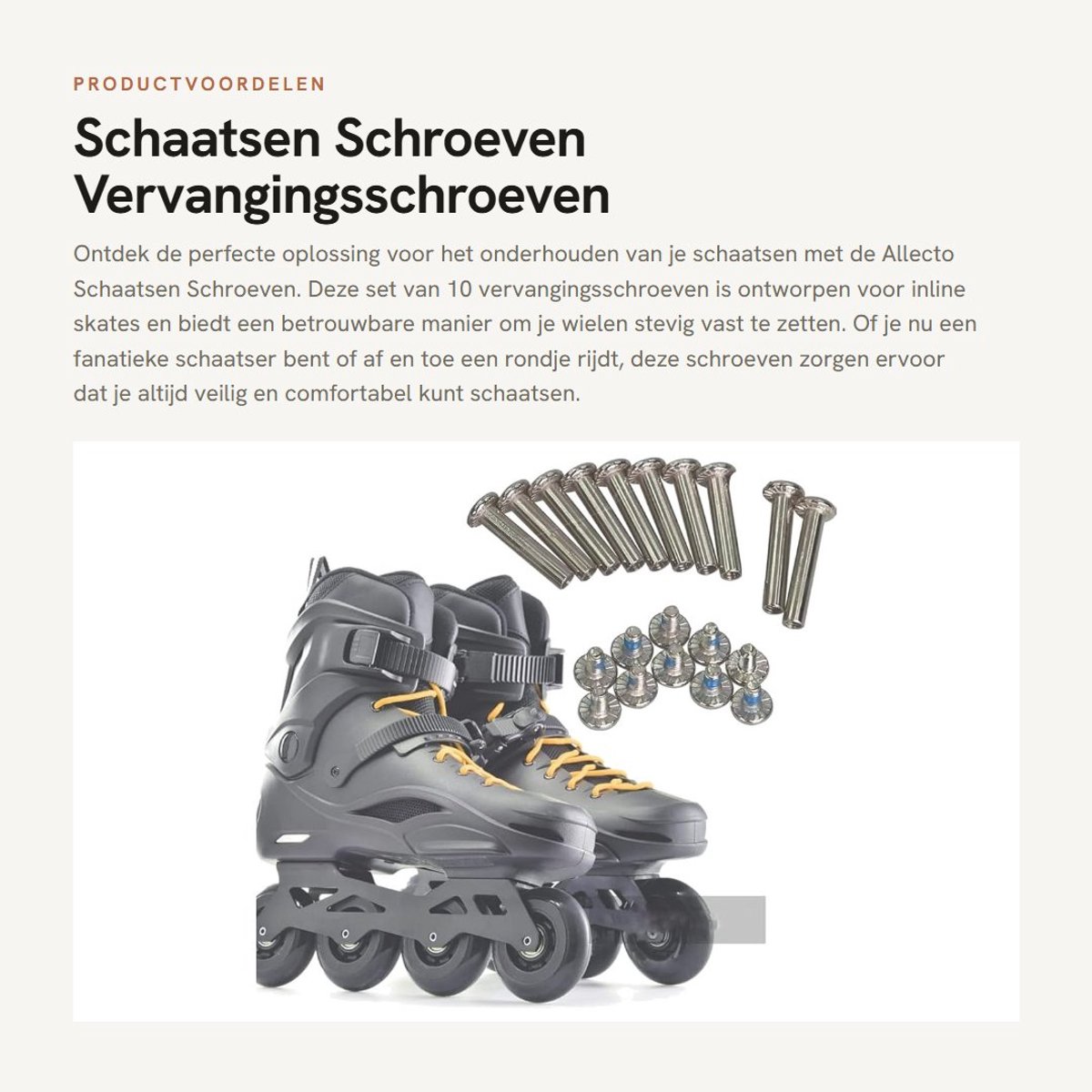 Dailygoods- Schaatsen Schroeven 10 stuks - Vervangingsschroeven - 31mm/36mm - IJzer - Geschikt voor nagelschaatsen - Inclusief gereedschap - Inline Skate Schroeven