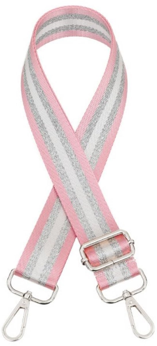 Dailygoods- Tasriemen Verstelbaar 75-130 cm - 3,8 cm Brede Riem - Polyester - Schouderband voor Tas - DIY Accessoires - Zilveren Gesp - Schouderriem