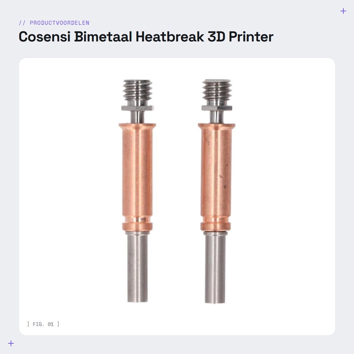 Dailygoods- Heatbreak 2 Stuks - Bimetaal Isolatie Slang - Ti Legering - Rood Koper - Voor Kobra3 3D-printer - Glad Interieur - 3D-printer Onderdeel
