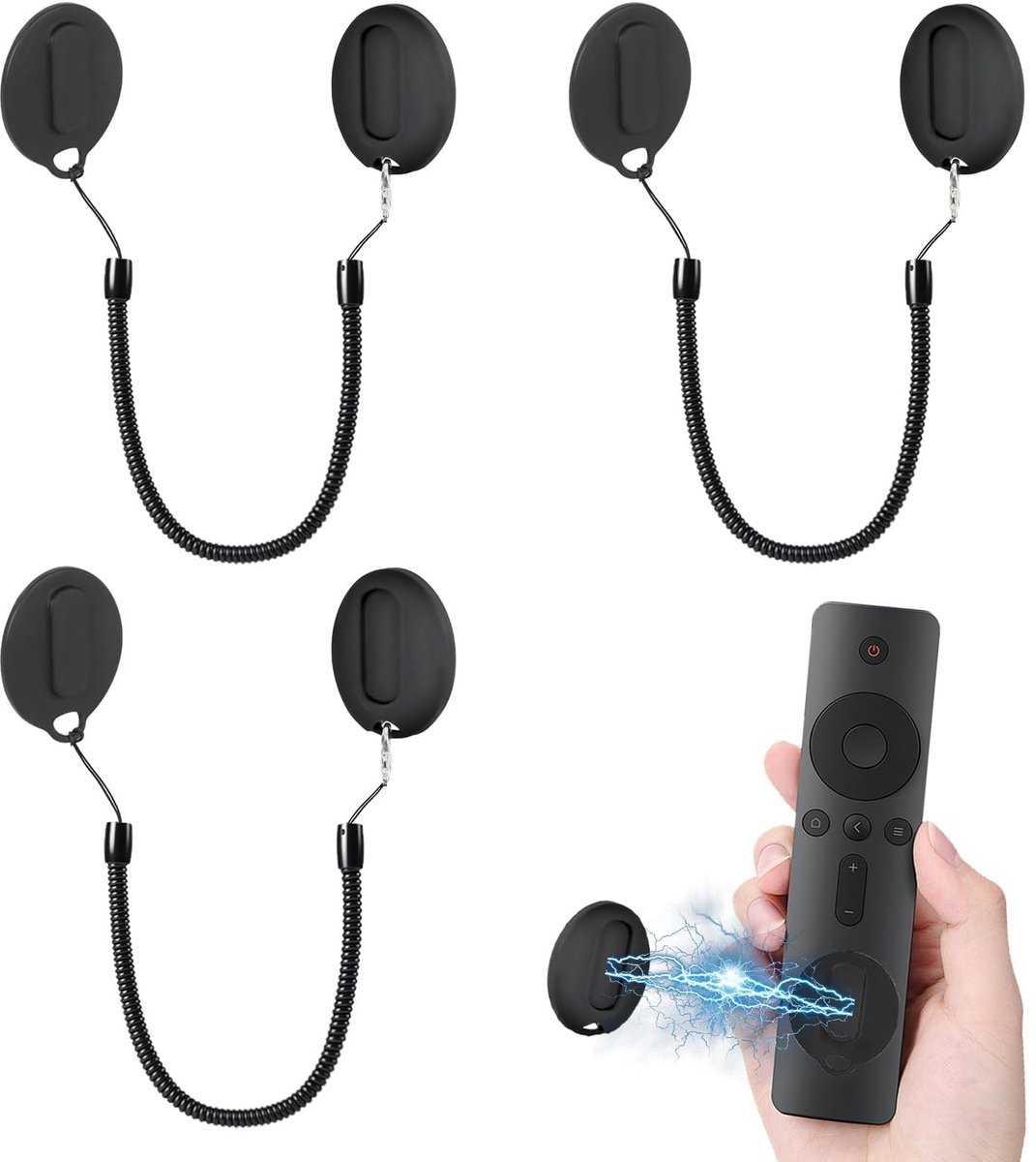 Dailygoods - 3-Delige Magnetische Afstandsbedieningshouder met Intrekbaar Snoer