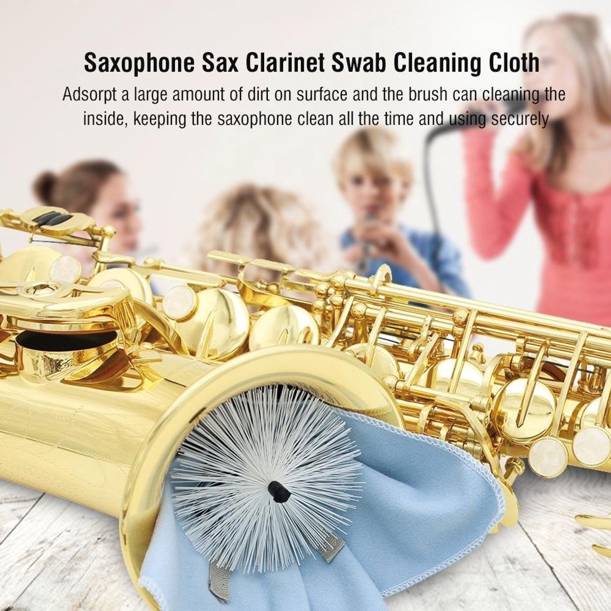 Dailygoods- Saxofoon Swab Sneldrogend - Onvervormbare Reiniger - Buisvormig Instrument - Klarinet - Hoogwaardig Vezelmateriaal - Scheurbestendig - Saxofoonreiniger