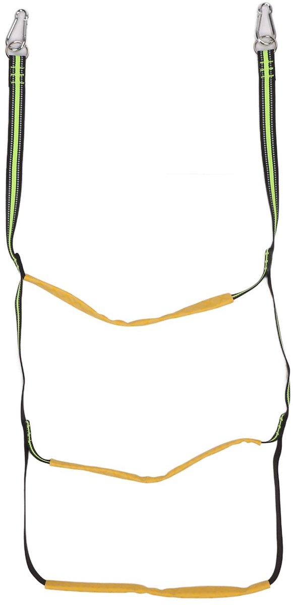 Dailygoods- Touwladder Opvouwbaar 3 Treden - Draagbaar - Lichtgewicht - Nylon - UV-bestendig - Geschikt voor Opblaasbare Botten - Bootladder