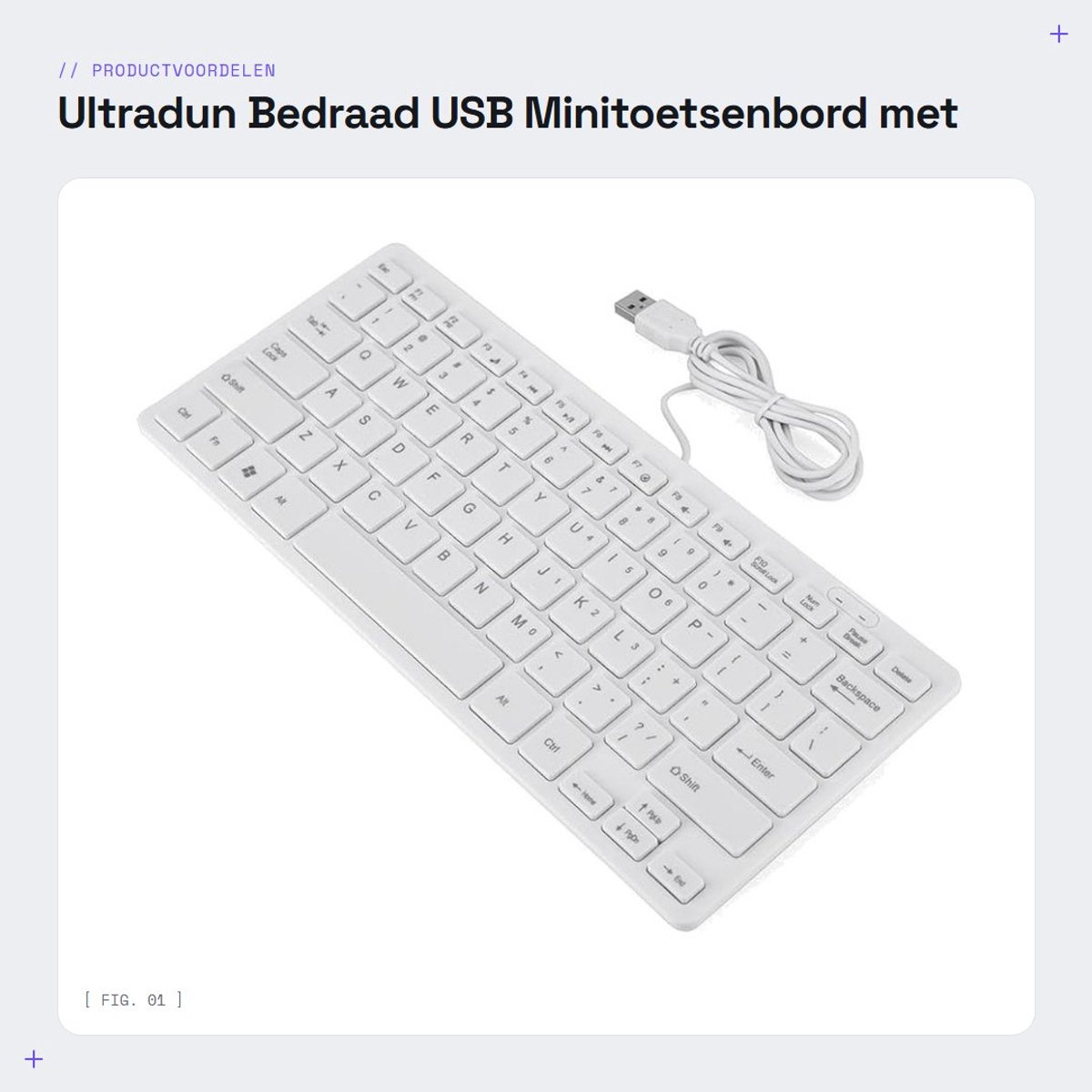 Dailygoods - Ultradun Bedraad USB Minitoetsenbord met 78 Toetsen