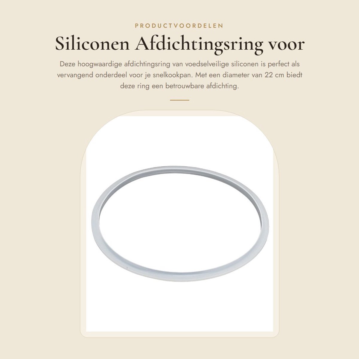Dailygoods- Afdichtingsring Siliconen - Universele Vervanging - Reservedeel Accessoire - Voedselveilig - 22 cm - Duurzaam en eenvoudig schoon te maken - Snelkookpanring