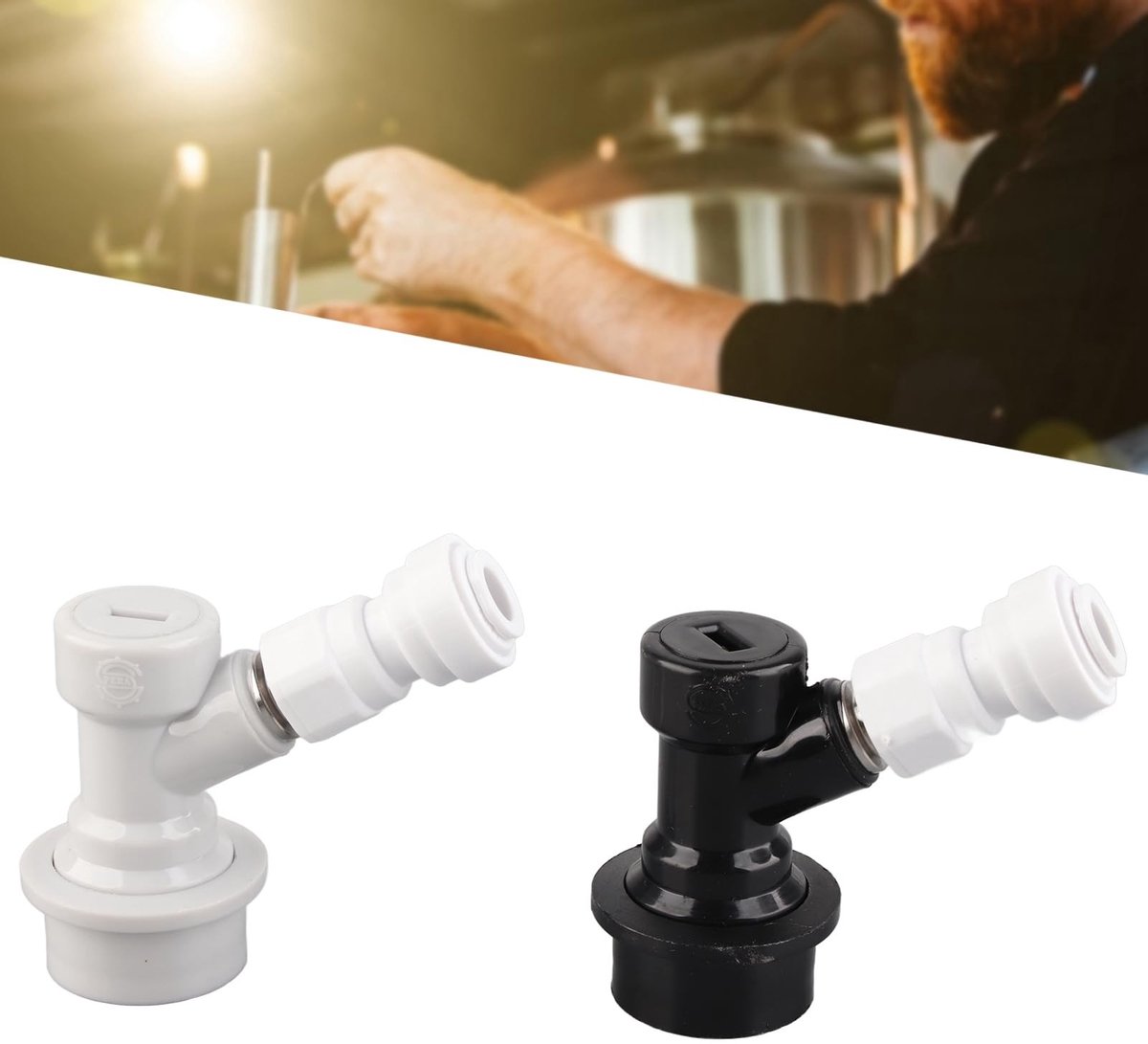 Dailygoods- Keg Connector - 2 Stuks - Geschikt voor Gas/Vloeistof - 1/4 Inch MFL Aansluiting - Duurzaam - Voor Cornelius/Corny Keg - Kogelvergrendelingsconnector