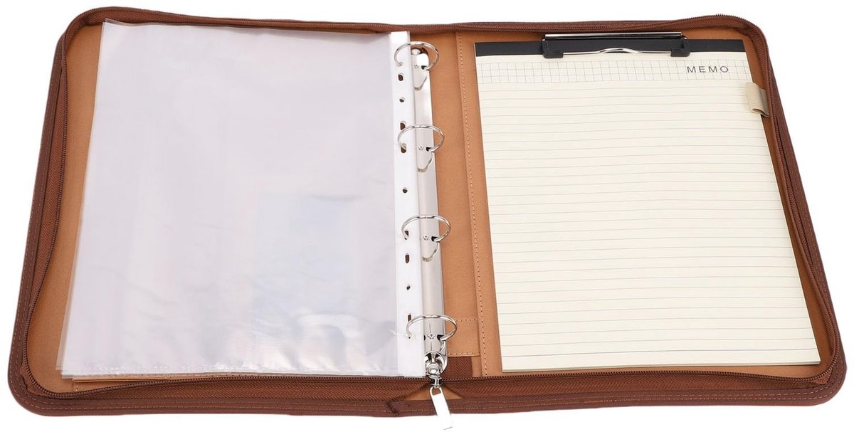 Dailygoods- Portfolio Binder - Lederen Zakelijke Organizer - 10 Bestandsmappen - 30 Vellen Notitieboek - Georganiseerde Opslag - 345 x 265 mm