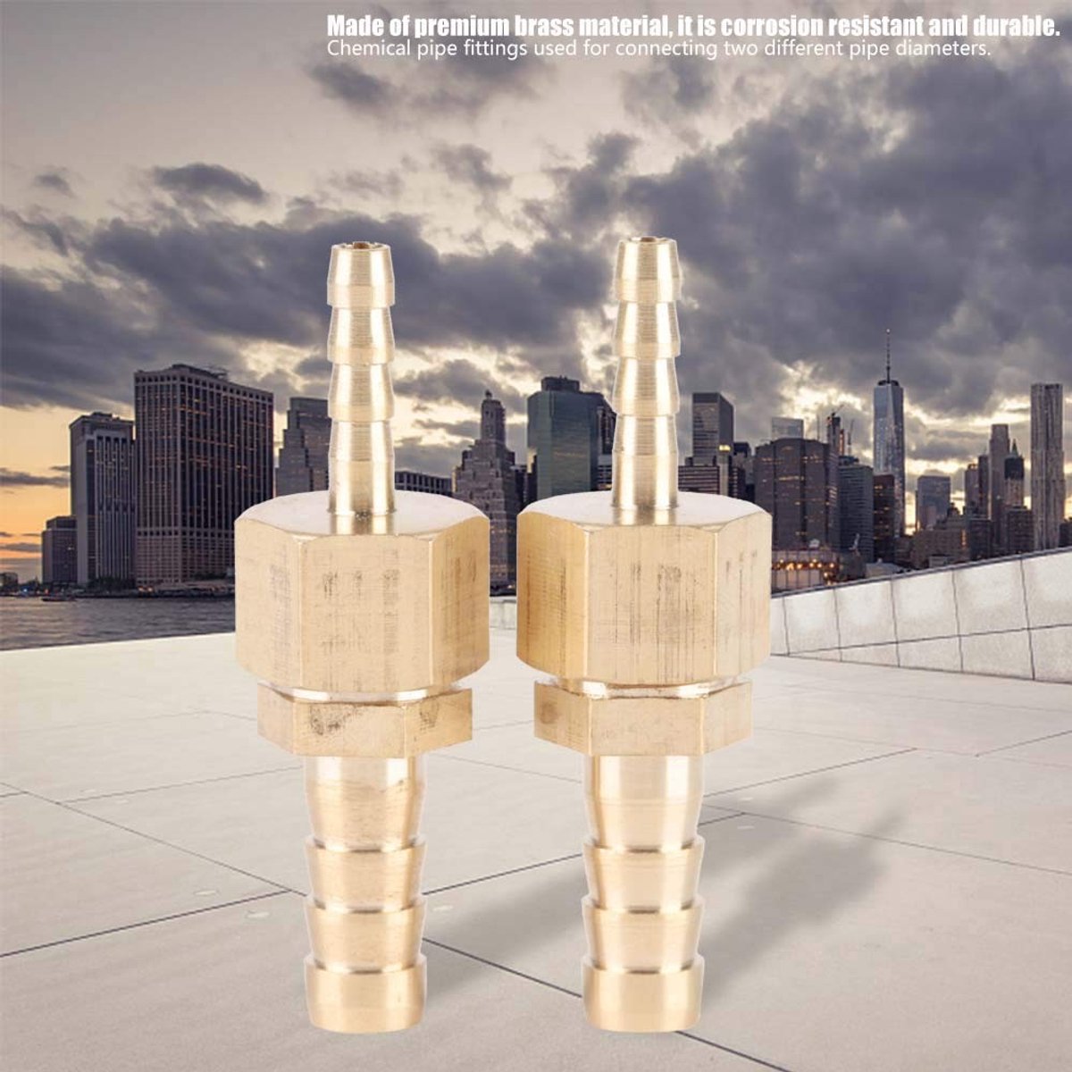 Dailygoods- Slangconnector Messing - 2 Stuks - Corrosiebestendig - Buisadapter 4-8 mm - Duurzaam - Onderdeel voor Onderhoud - Buisconnector