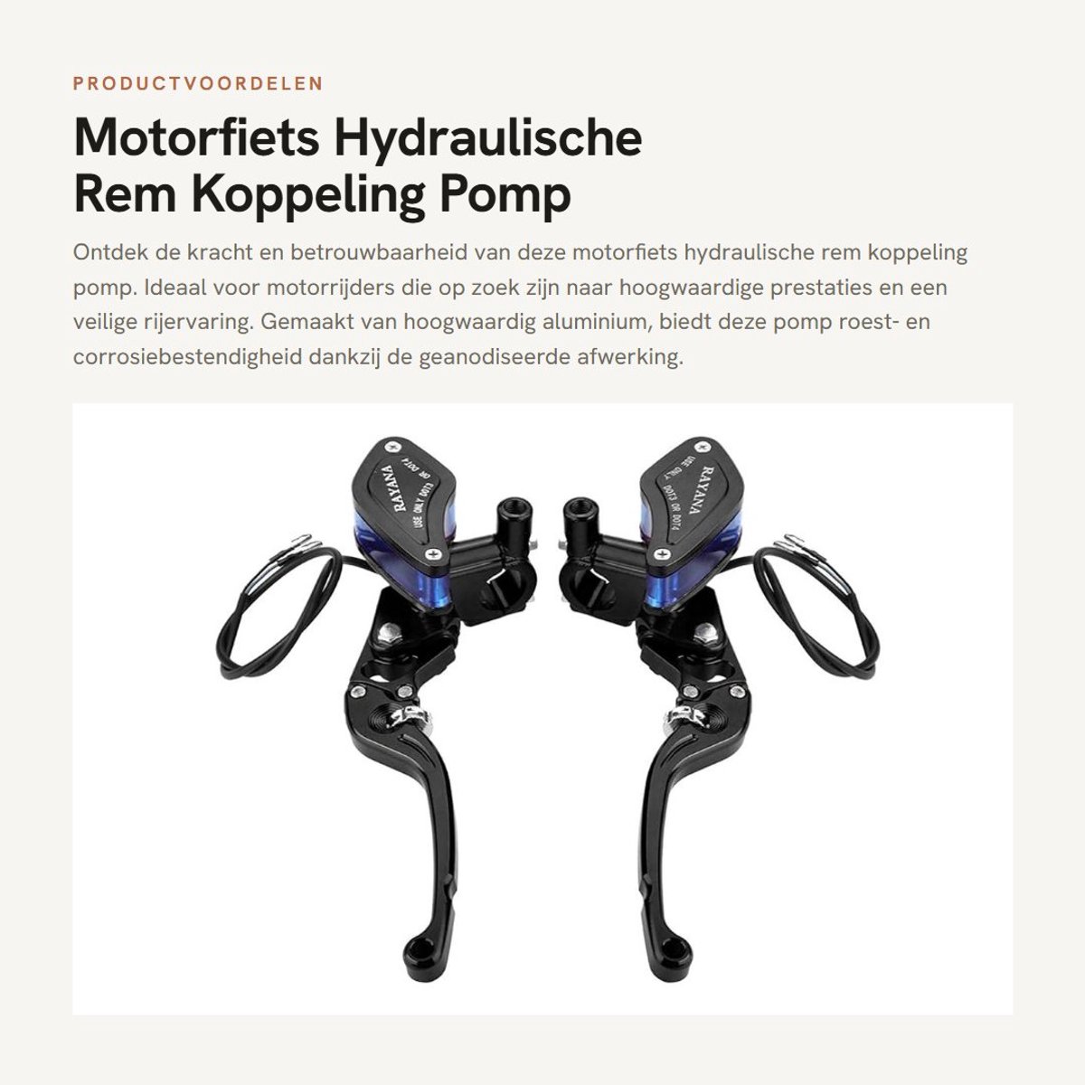 Dailygoods- Rempomp 22 mm - Aluminium - Hydraulische Koppeling - Roestbestendig - Veilig in Gebruik - Blad-vormige Oliebeker - Remkoppeling