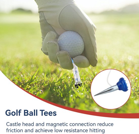 Dailygoods- Golf Tee - Magnetische Verbinding - Golftraining - Driving Range Tee - Schokbestendig - Duurzaam - 4 Stuks van Dailygoods — afbeelding 5