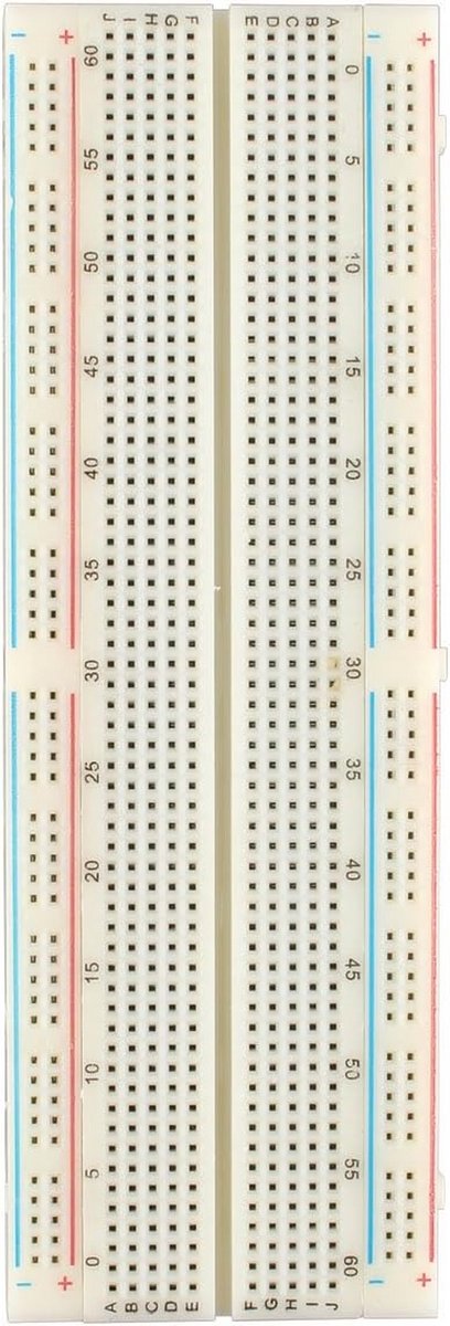 Solderless Breadboard - Prototyping Board - Experimenteren met Circuits - 830 Verbindingen - 16.5 cm - Wit