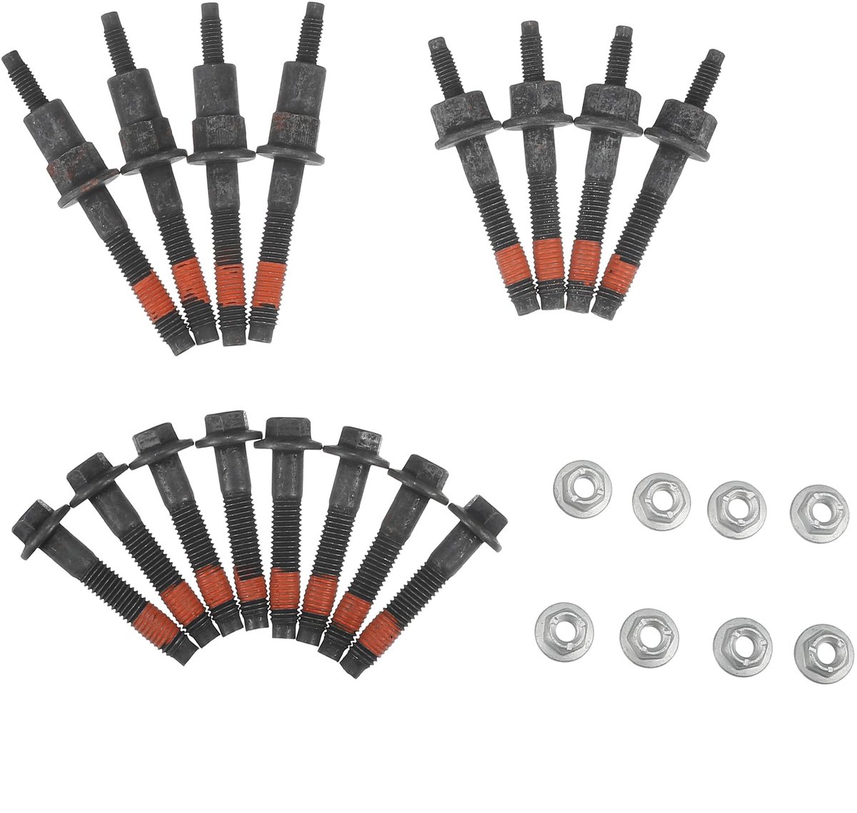 Dailygoods- Uitlaatspruitstuk Hardwarekit - Stiftschroef/Moer - Set van 24 - Roestwerend Metaal - Voor Dodge/Ram 1500/Jeep Grand Cherokee - Duurzaam en Corrosiebestendig - Uitlaatbevestiging
