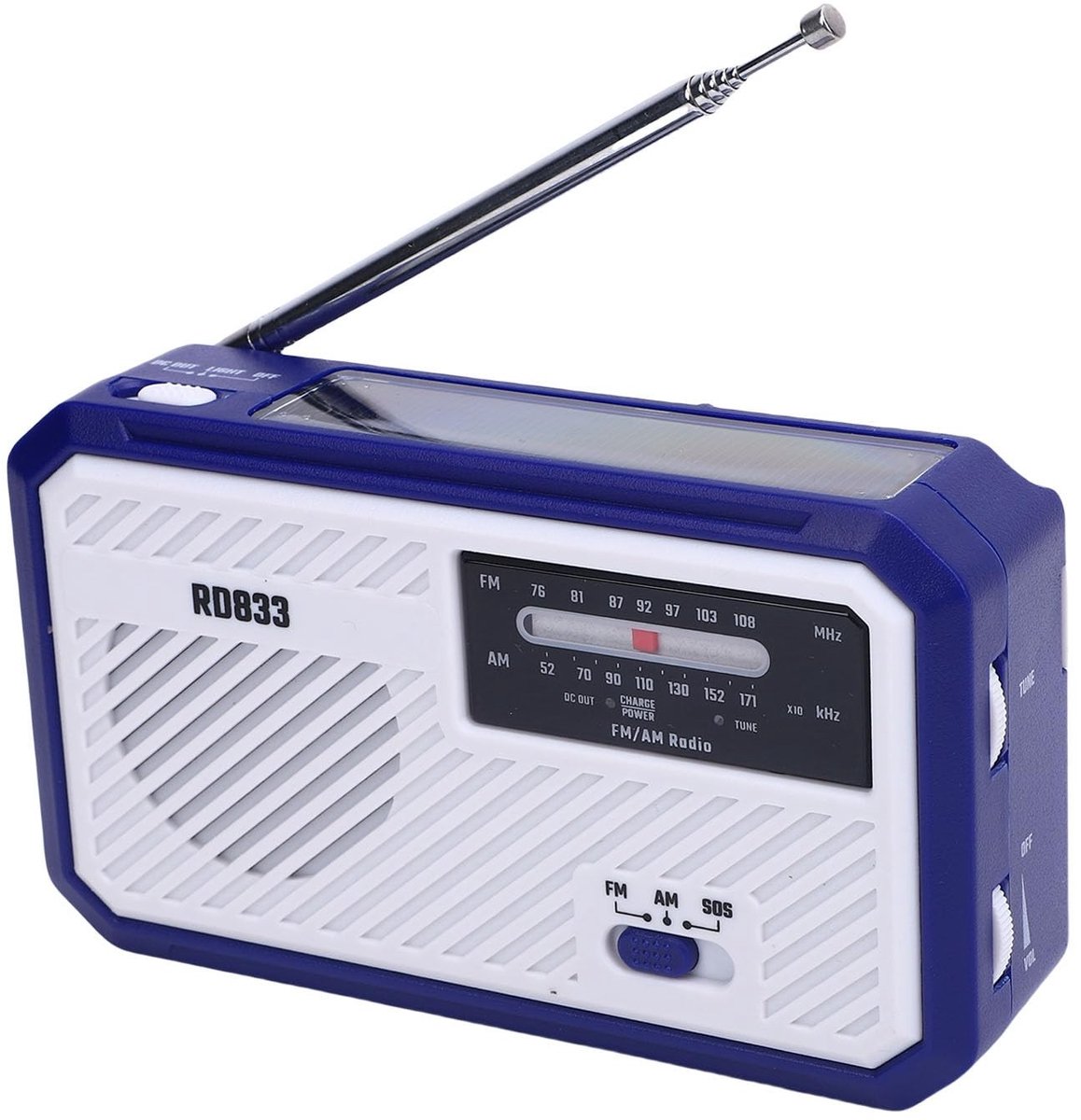 Dailygoods- Noodradio Multifunctioneel - Noodradio Solar Opwindbaar - Draagbare Radio - LED Zaklamp - Hand Crank - Geschikt voor Noodsituaties