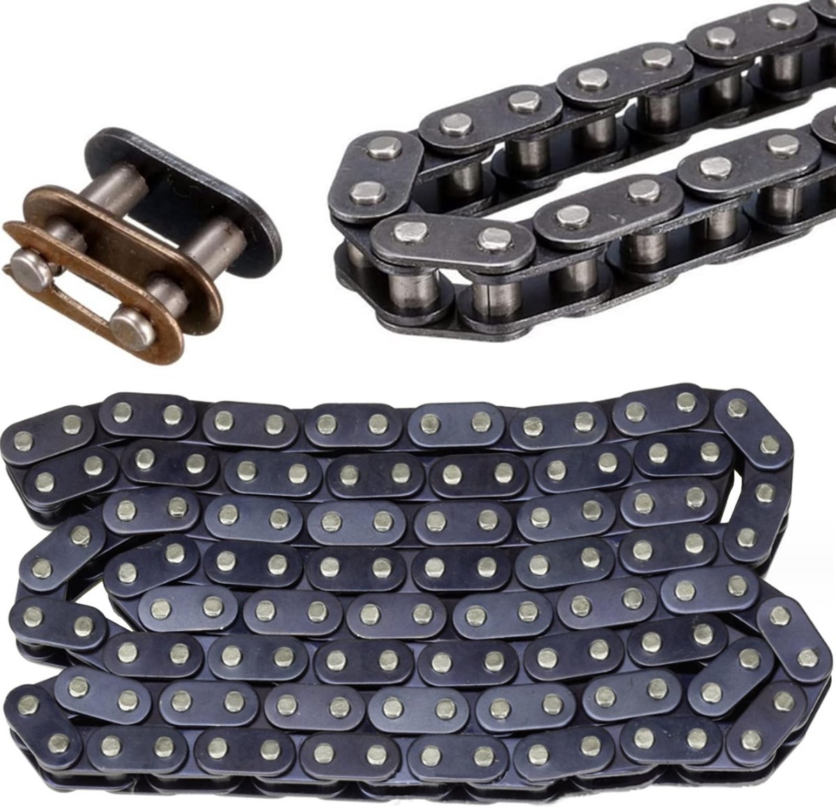 Dailygoods- Kettingriem 116 schakels - Geschikt voor 43cc/47cc/49cc - IJzer - 93 cm omtrek - Inclusief kettingslot - Stabiel en betrouwbaar - Fietsketting
