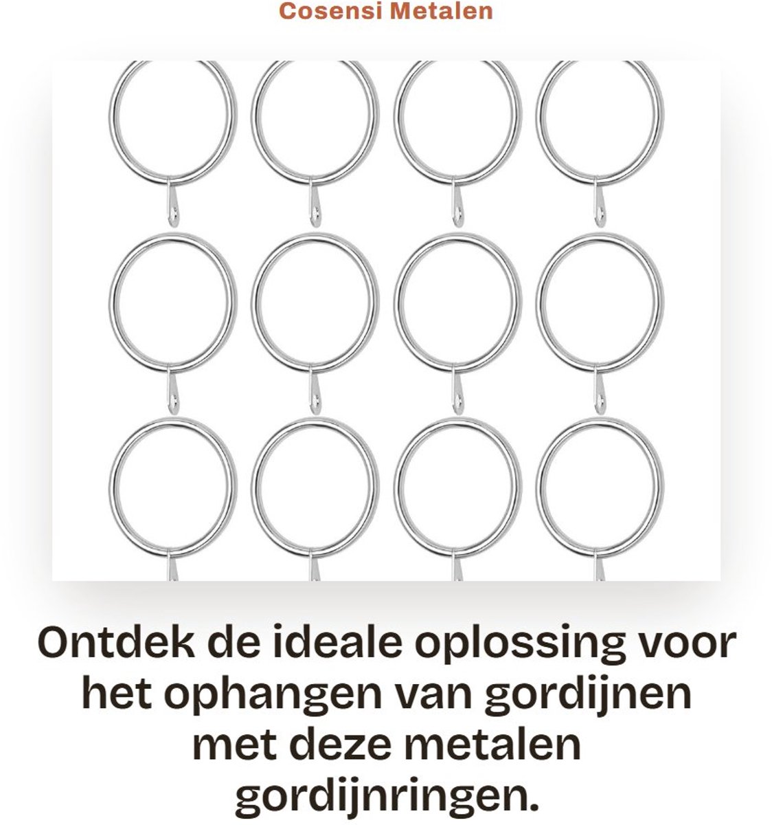 Dailygoods- Gordijnringen 50 Stuks - Metalen Ringen - Binnendiameter 38 mm - Geschikt voor Gordijnroedes 30-35 mm - Duurzaam - Zilver - Gordijnhaken