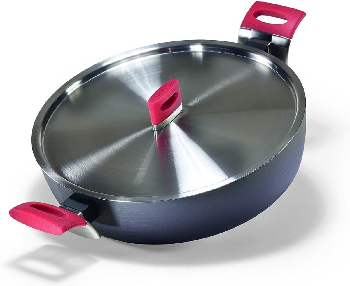 Braadpan met deksel Gietpan Langzaam Garen Natuurlijke antiaanbaklaag 28 cm 43 liter Zwart