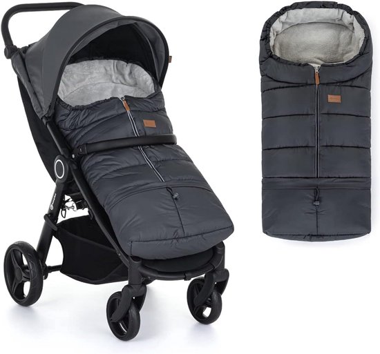 Kinderwagen Slaapzak - Voetenzak Baby - Warm Blijven - Waterdicht Winddicht - 110 cm Lang - Houtskool Grijs — afbeelding 3