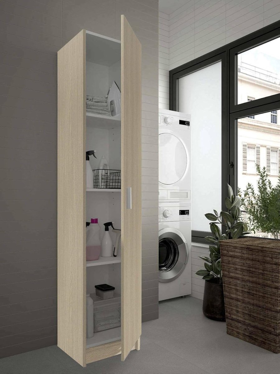 Multifunctionele kast - Opbergkast met deur - Ruimte Organiseren - Omkeerbare deur - 37 x