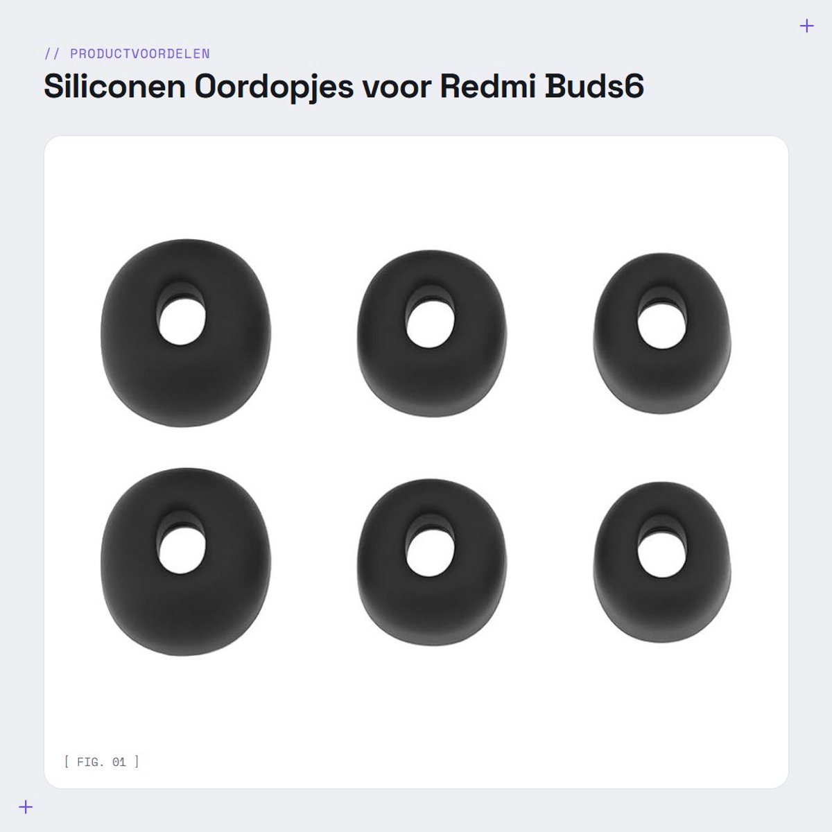 Dailygoods - Siliconen Oordopjes voor Redmi Buds6 Pro (S/M/L)