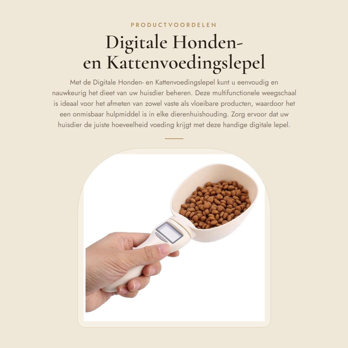 Dailygoods- Hondenvoerweegschaal Digitale LCD Schaal - Afneembare Meetlepel - Geschikt voor Honden/Katten - Nauwkeurige Meting - Veilig PP Materiaal - Voedingsweegschaal