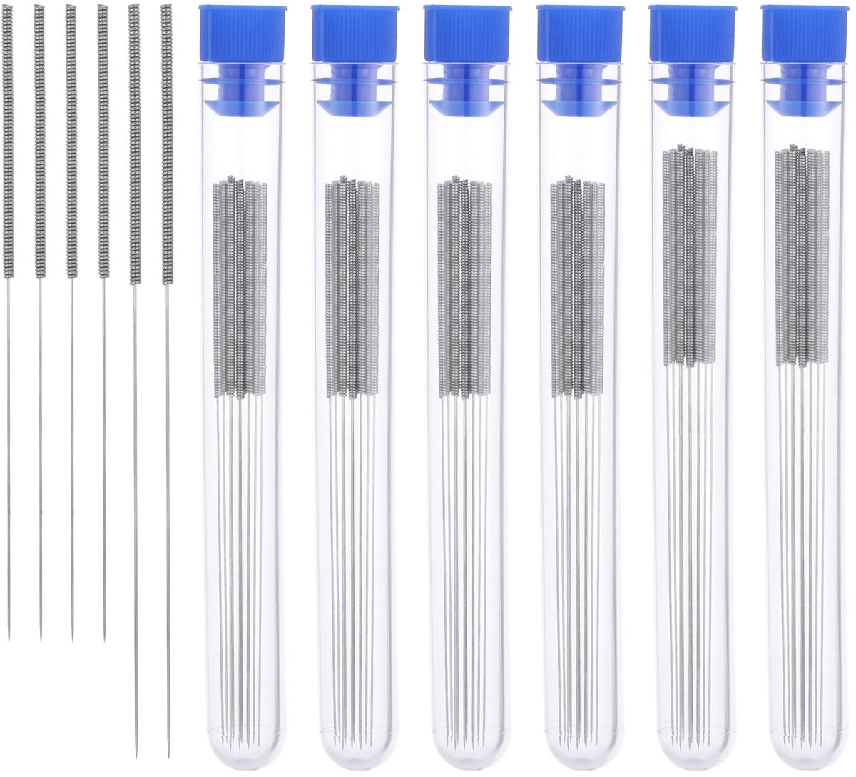 Dailygoods- Reinigingsset 60-delig - 3D-printeraccessoires - Roestvrij Stalen Mondstukreiniger - Reinigingsnaalden - 5 Maten - Inclusief Tubes - 3D-printer Accessoires