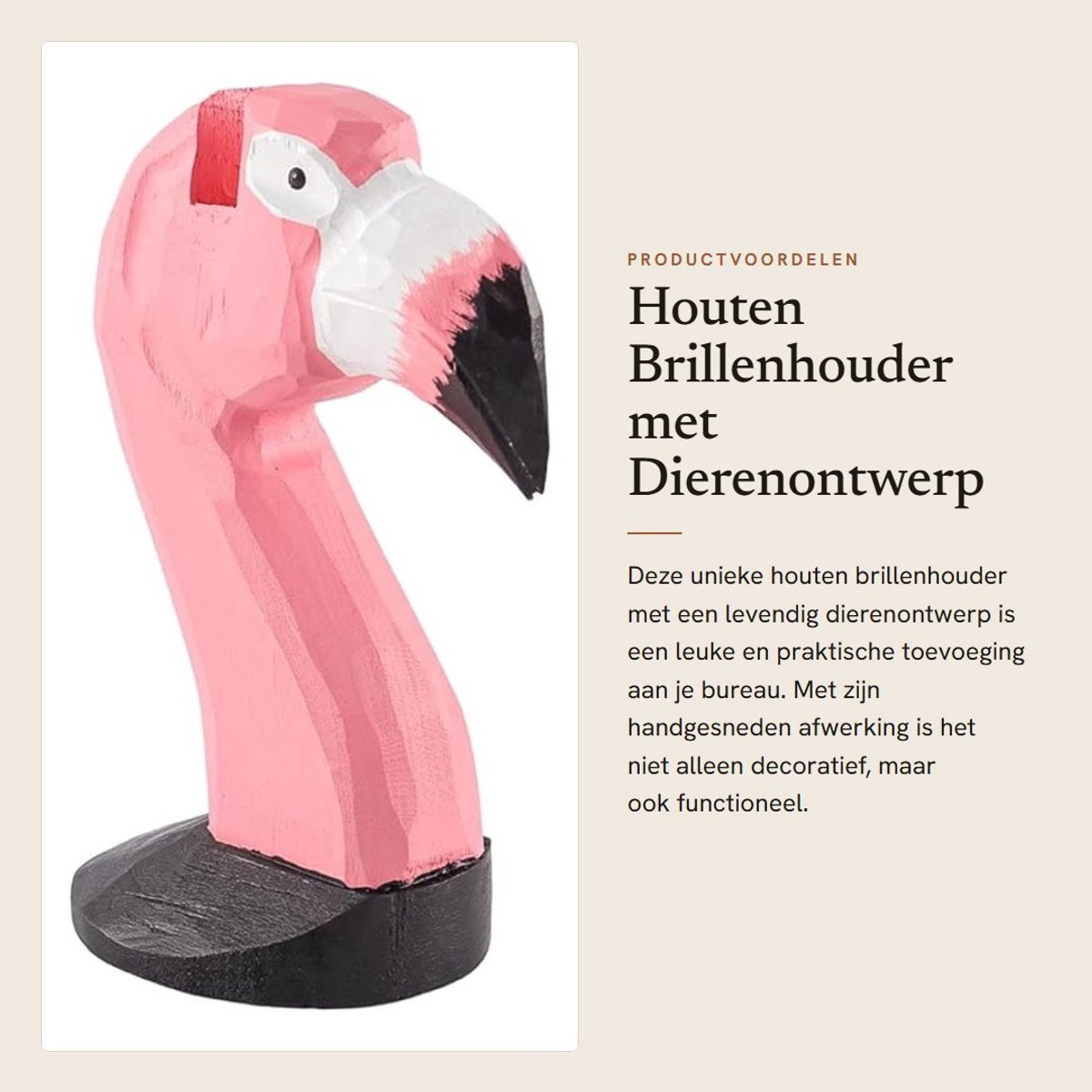 Dailygoods - Houten Brillenhouder met Dierenontwerp