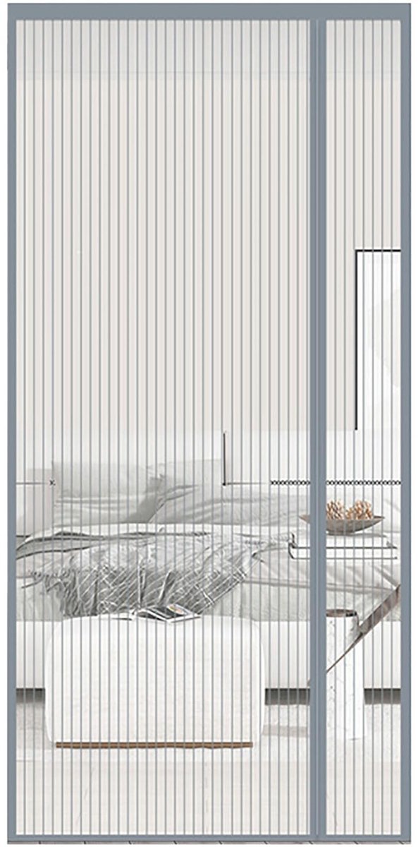 Dailygoods - Magnetisch vliegengaas - Anti-muggengaas - Duurzaam en eenvoudig te installeren - 80 x 200 cm - Geschikt voor huisdieren - Grijs