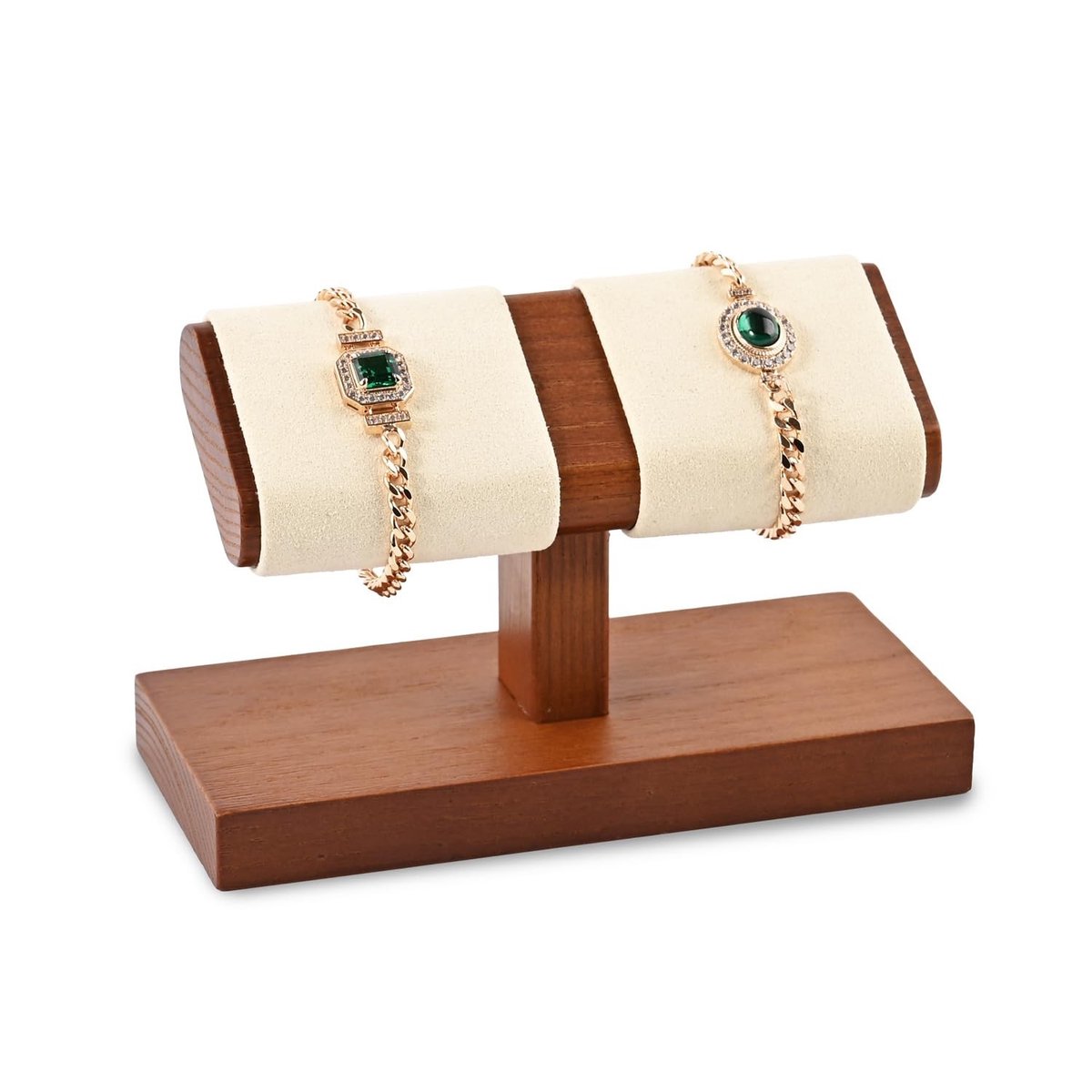 Dailygoods- Horlogestandaard Hout - Sieradenhouder - Sieradenstandaard voor 2 Horloges - Horlogeopslag - Sieradendisplay - Afmetingen 15,5 x 7 x 9,7 cm