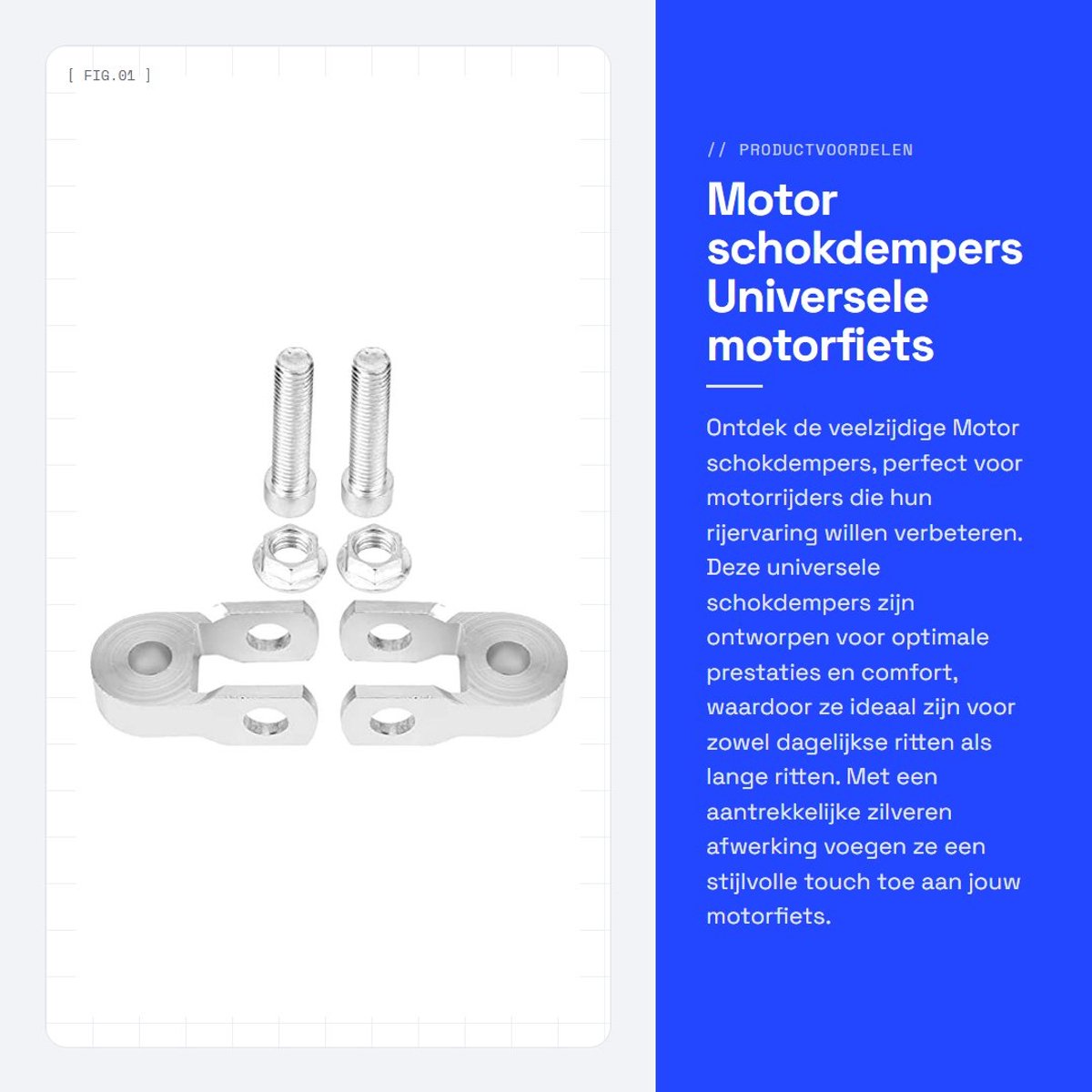 Dailygoods- Schokdemper Hoogte Verlenging - Universele Motorfiets Schokdempers - Aluminiumlegering - 2 Stuks - Maximale Lengte 55 mm - Verhoogde Hoogte 3 cm - Vering