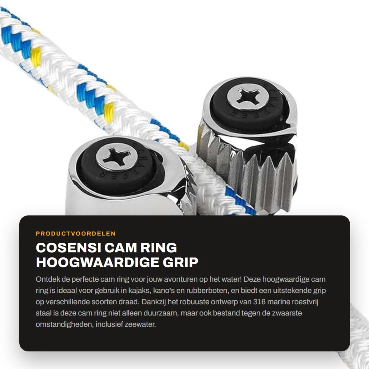 Dailygoods- Cam Ring 316 Roestvrij Staal - Professioneel Ontwerp - Hoge Belastbaarheid - Tot 10 mm Draad - Snelle Invoer Knoppen - Duurzame Constructie - Klem
