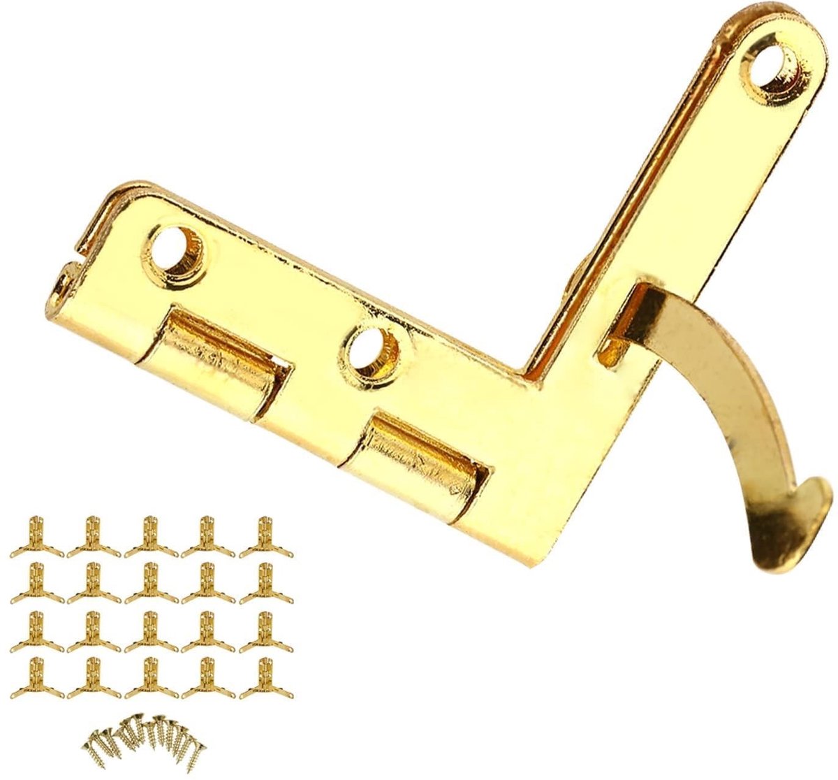 Dailygoods- Kwadrant Scharnier 90 Graden - Scharnieren - Scharnier Reparatie Plaat - Scharnier Boormal - 20 Stuks - Schroeven Inbegrepen