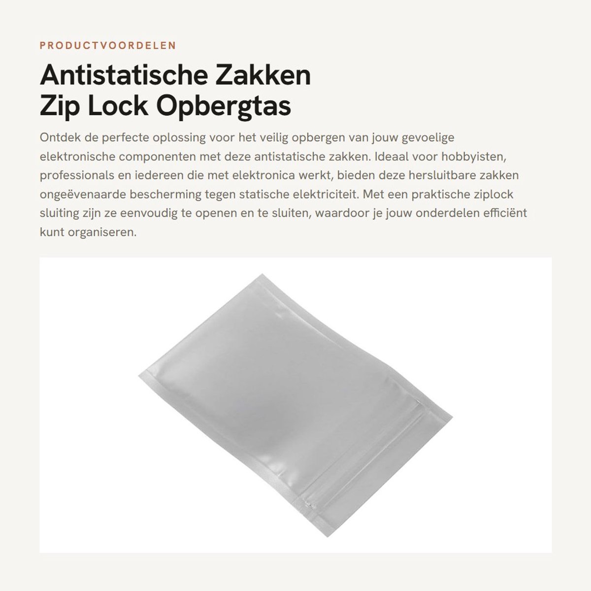 Dailygoods - Antistatische Zakken - Zip Lock Opbergtas - Bescherming tegen Statische Elektriciteit - Zwart - 100 Stuks - Voor Elektronische Componente...