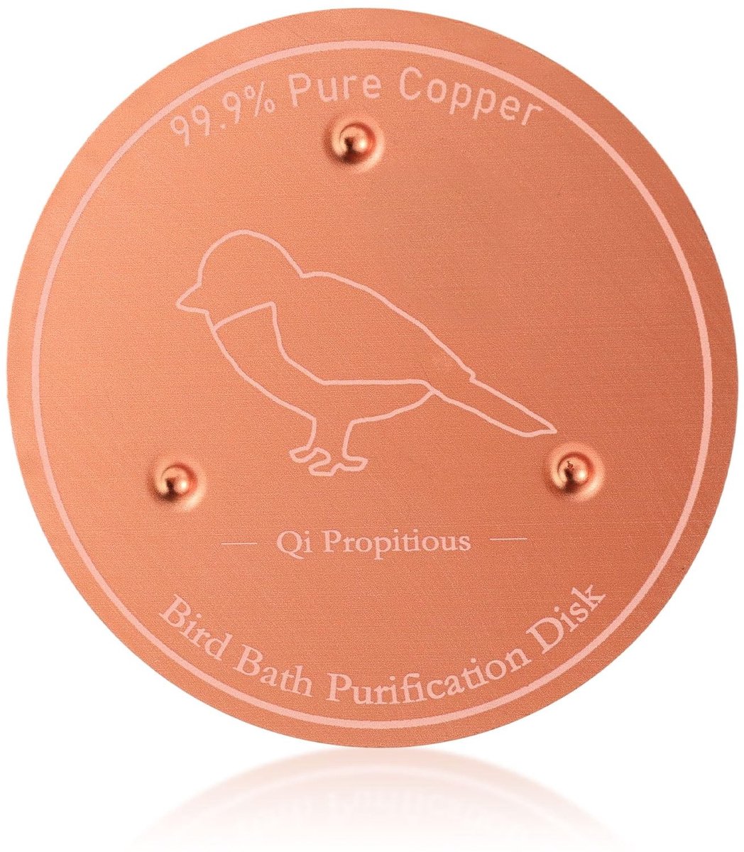 Dailygoods- Vogelbadschijf 10cm - Koper - Vogelbadreiniger - Vogelbad buiten - Vogelbad op standaard - Gezond drinkwater voor vogels