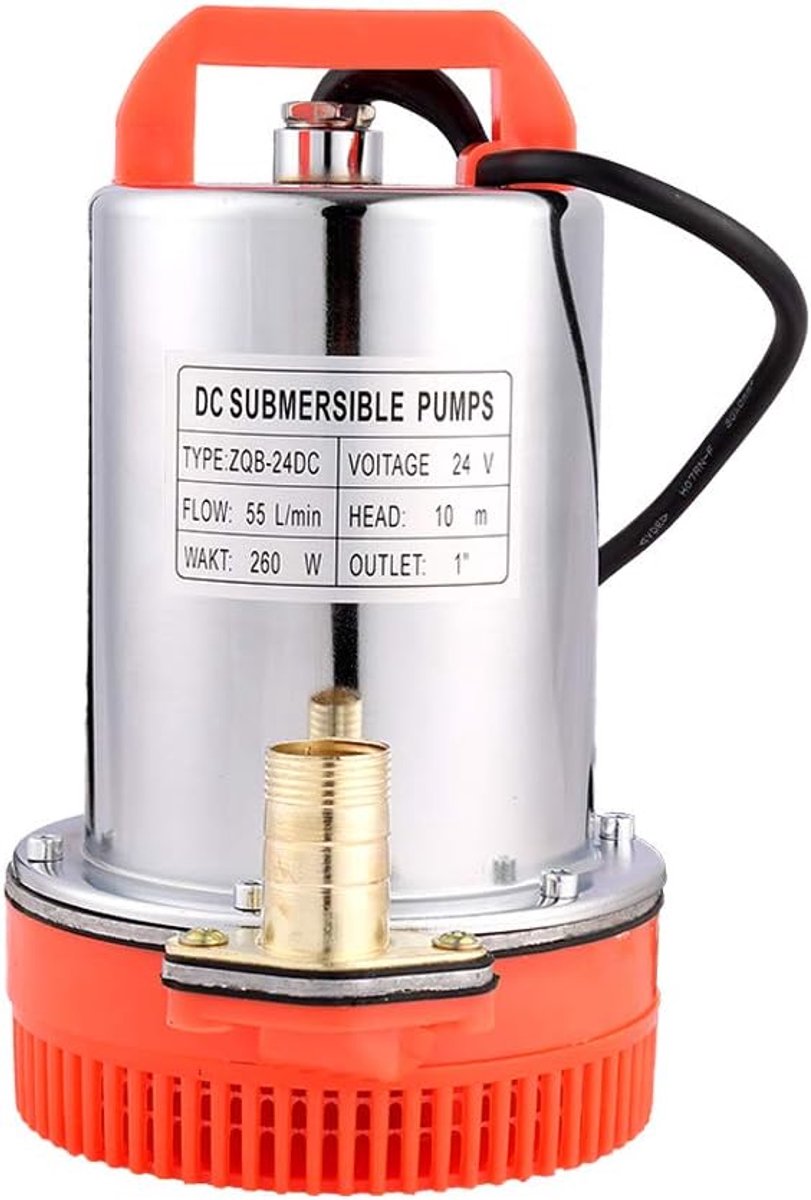Dompelpomp - Waterpomp - Water Verplaatsen - Roestvrij Staal - 3300 l/h - Zwart Oranje