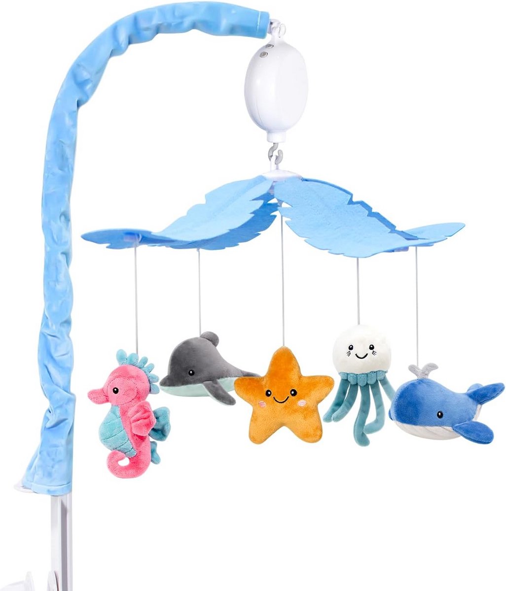 Babywieg Mobiel - Muziekdoosje Kinderkamer - Baby Entertainment - 35 Slaapliedjes Rotatie - 36 cm - Oceaan