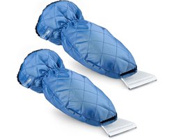 Ijskrabbers met handschoen - Winter set - Auto schoonmaken - Warme fleece voering - Set van 2 - Blauw