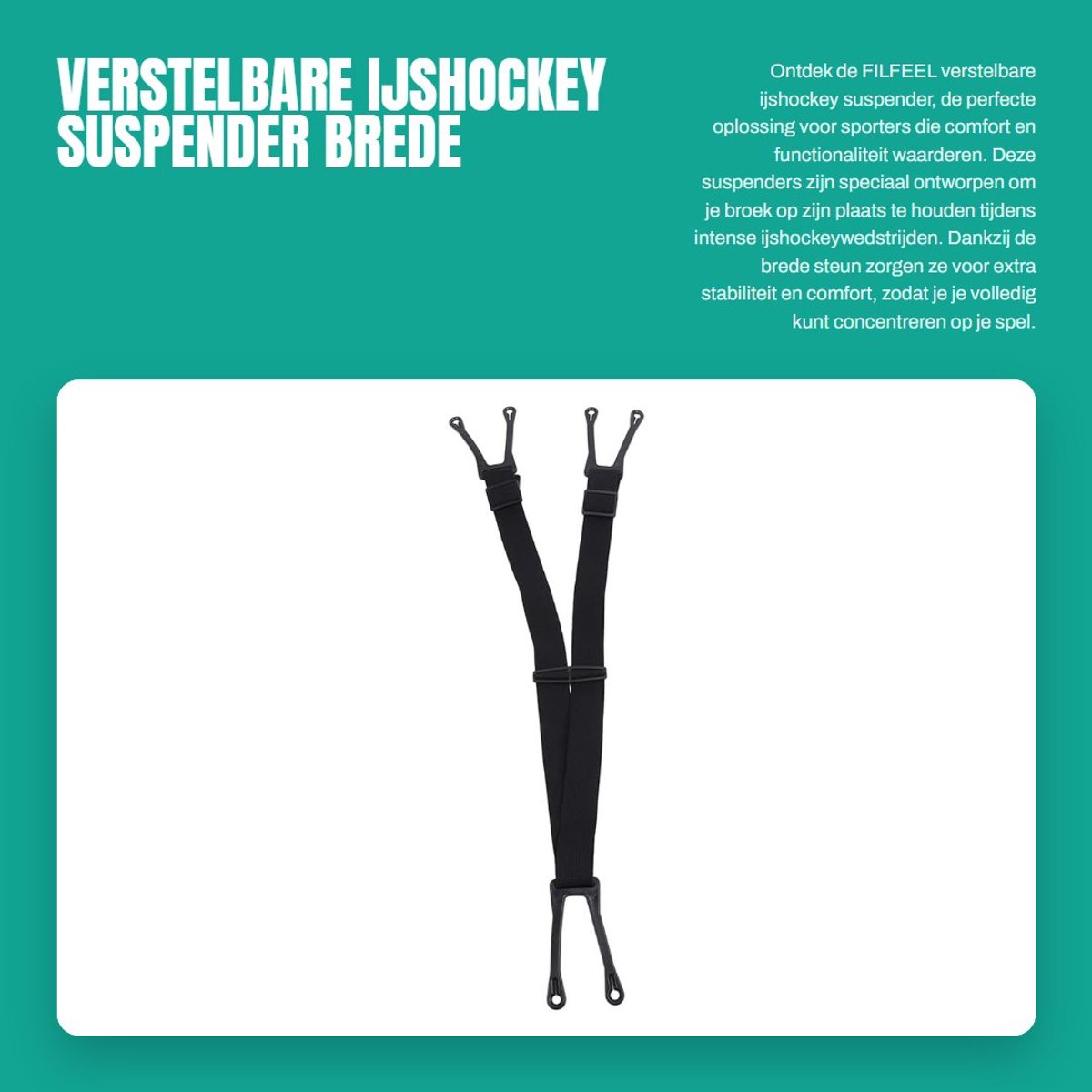 Dailygoods- IJshockey Suspender - Verstelbare Bretels - Brede Riemondersteuning - Snelle Installatie - Voor Broeken - Duurzaam Materiaal - Suspenders