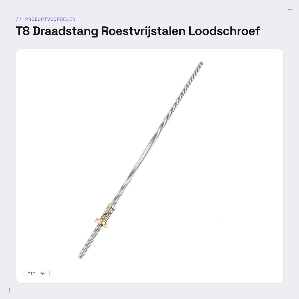 Dailygoods- Loodschroef Roestvrij staal 400mm - T8 Moer - Trapeziumvormig - Draadstang - Lineaire Bar - Voor 3D-printermachine - Trapeziumschroef