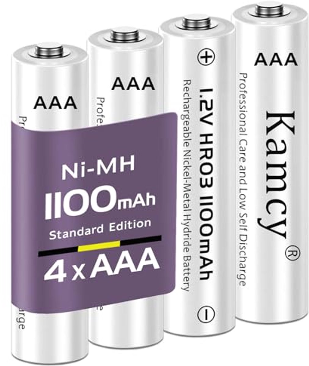 Oplaadbare AAA Batterijen - Ni-MH Accu's - Apparaten Voeden - Lage Zelfontlading - 1100 mAh - Grijs