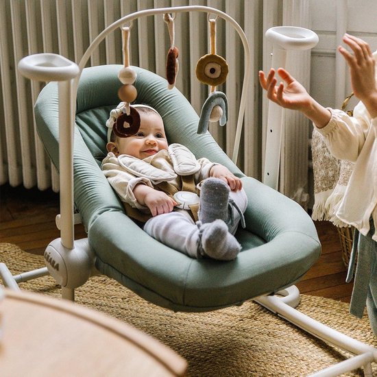 Babywipstoel - Baby relax - Baby comfort - Verstelbaar in 5 hoogtes - Opvouwbaar - Salie — afbeelding 2