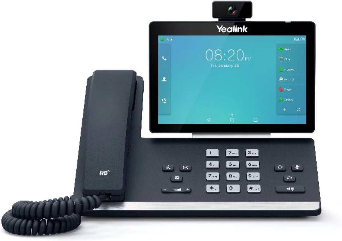 IP Telefoon - VoIP toestel - Zakelijk communiceren - Met camera - 3.7 inch scherm - Zwart