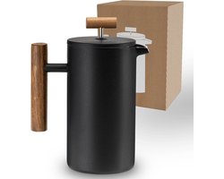 French Press - Koffiezetter Cafetière - Koffie Zetten - Dubbelwandig RVS - 06 Liter - Nautic Night