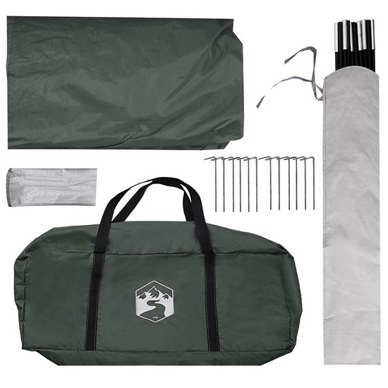 vidaXL - Partytent - Legergroen - 500 - x - 500 - x - 350 - cm - Polyester - en - Staal van Vidaxl — afbeelding 4